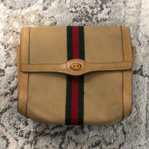 Gucci Sherry Web Clutch Envelope Beige GG